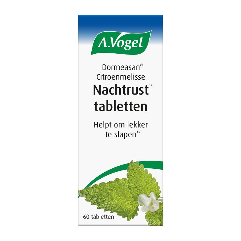 In verpakking Dormeasan Citroenmelisse Nachtrust tabletten voorkant