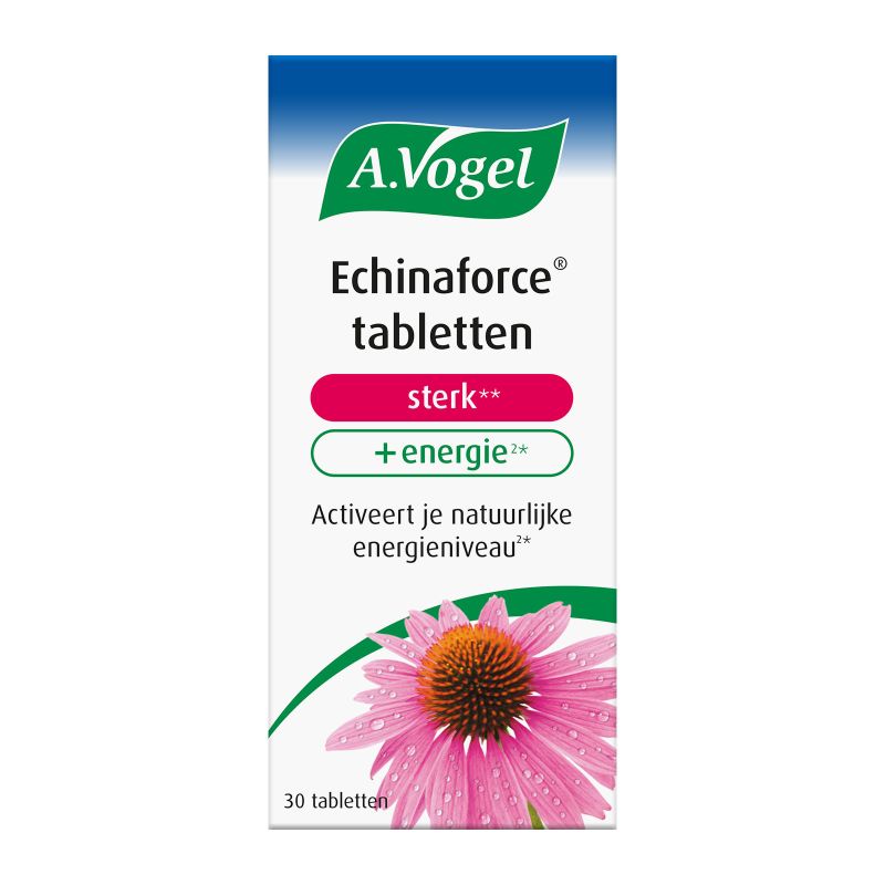 In verpakking Echinaforce sterk + energie tabletten voorkant