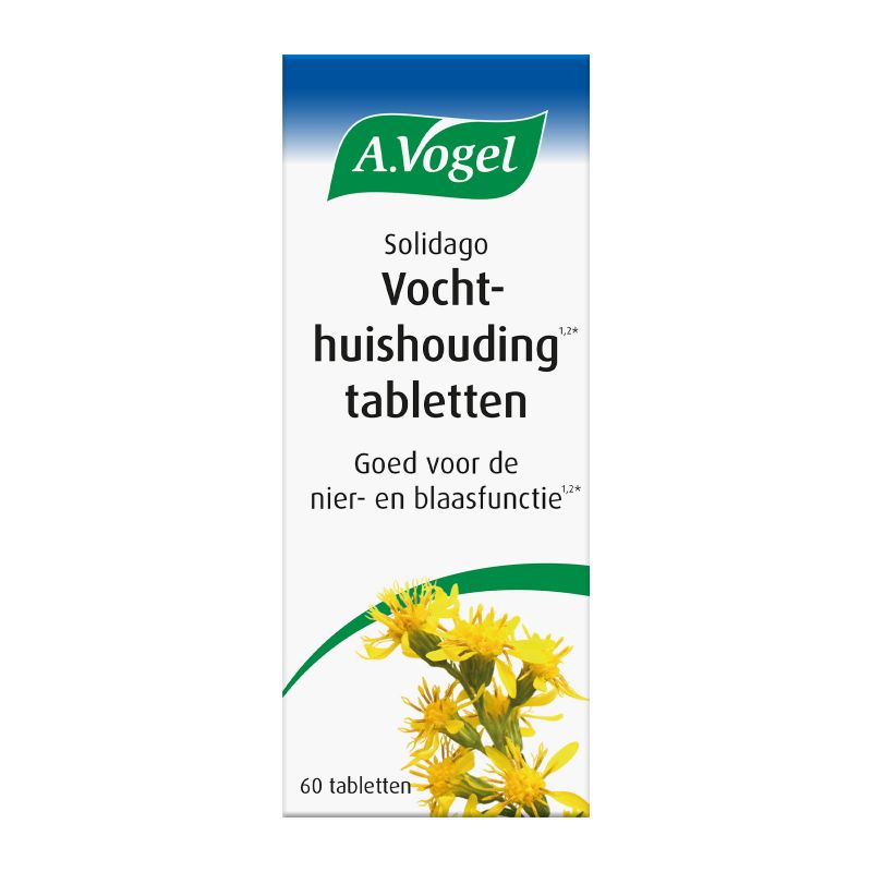 In verpakking Solidago Vochthuishouding tabletten voorkant